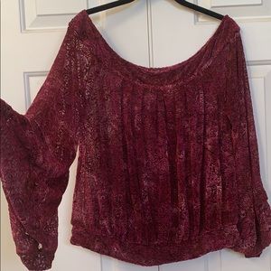 Freee People Gingerberry Burned Velvet Top